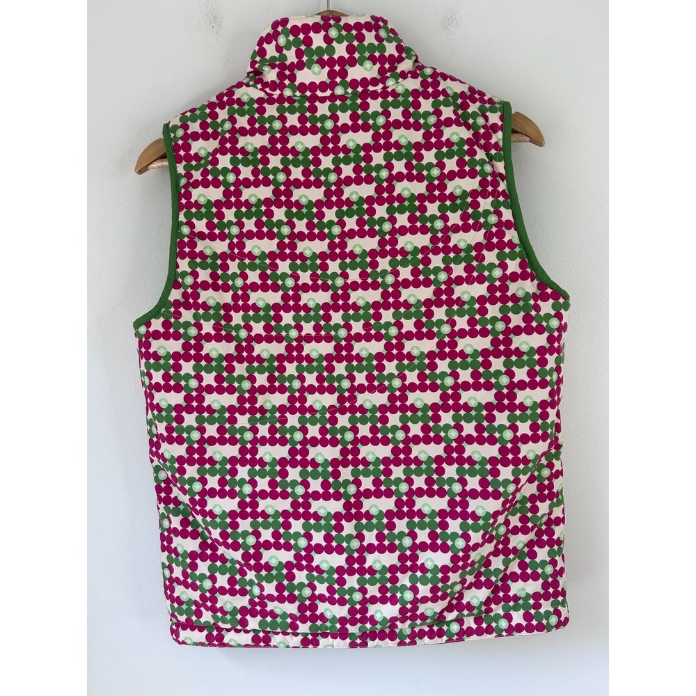 Burton Reversible Puffer Vest Green Pink Geometric Dot Girls XL Womens XS/S - Picture 8 of 12